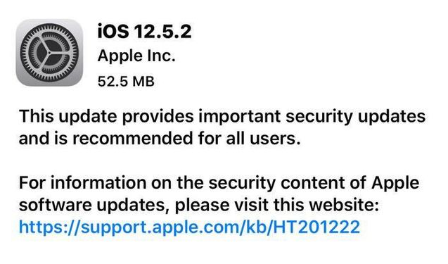 曹妃甸苹果手机维修分享iOS12.5.2发布，建议所有老苹果用户安装 